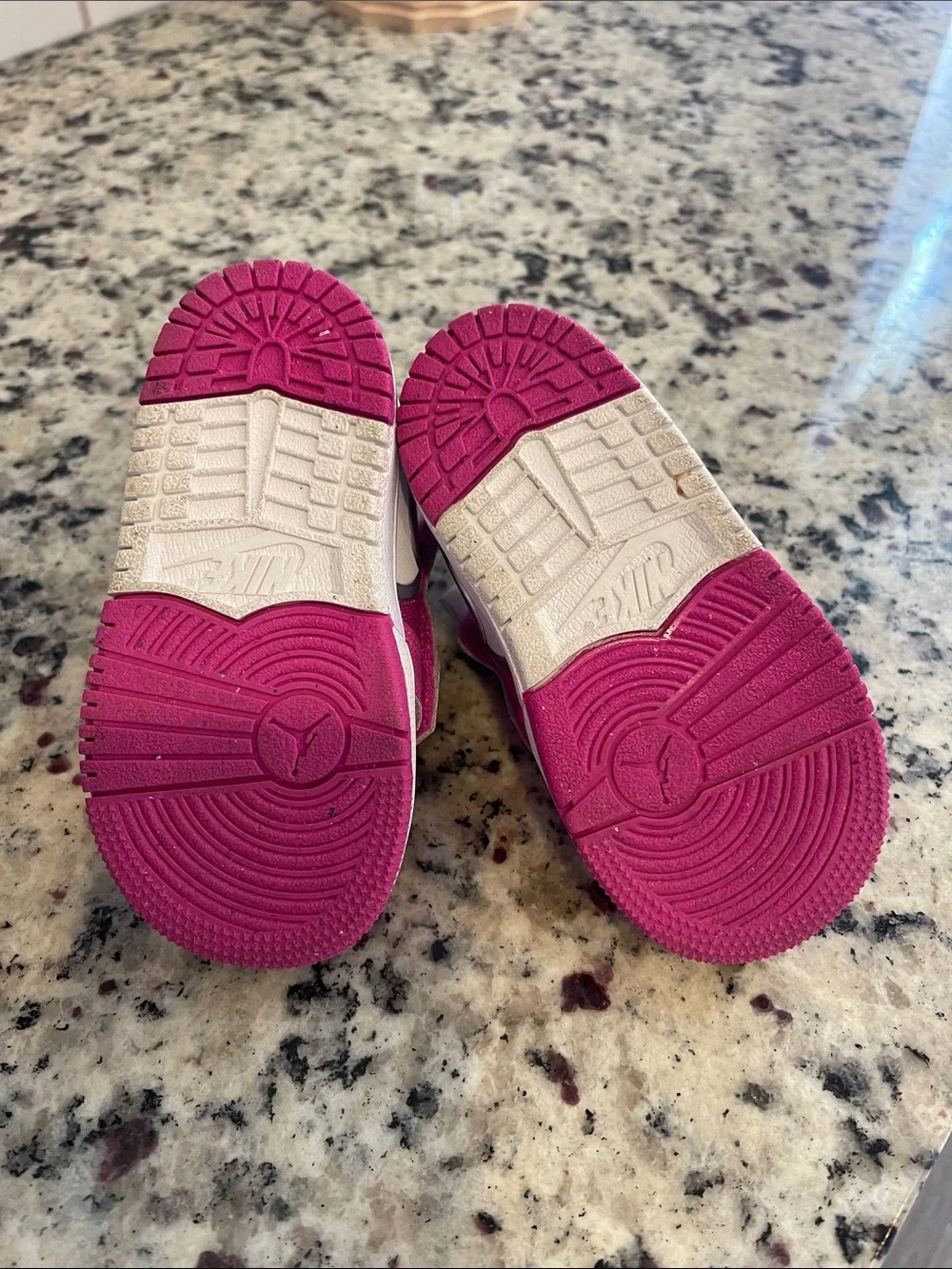 Nike Little Toddler Size 7 Hot Pink and White High-Top Sneakers with Velcro